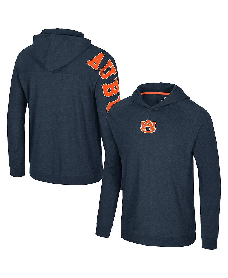 Colosseum Men's Navy Auburn Tigers Back Business Long Sleeve Raglan Hooded T-Shirt