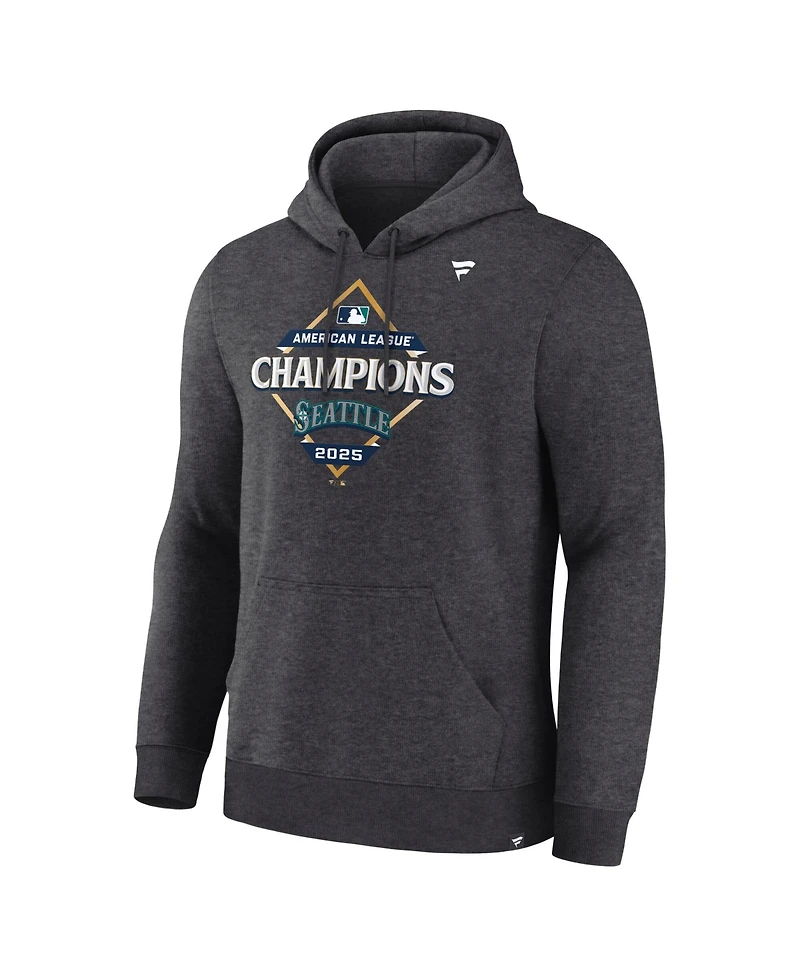 Fanatics Men's Heather Charcoal Seattle Mariners 2025 American League Champions Locker Room Hoodie