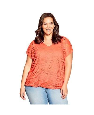 Avenue Women's Plus Elora Burnout Top