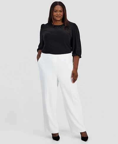 Kasper Plus Core Julia Stretch Wide-Leg Pants
