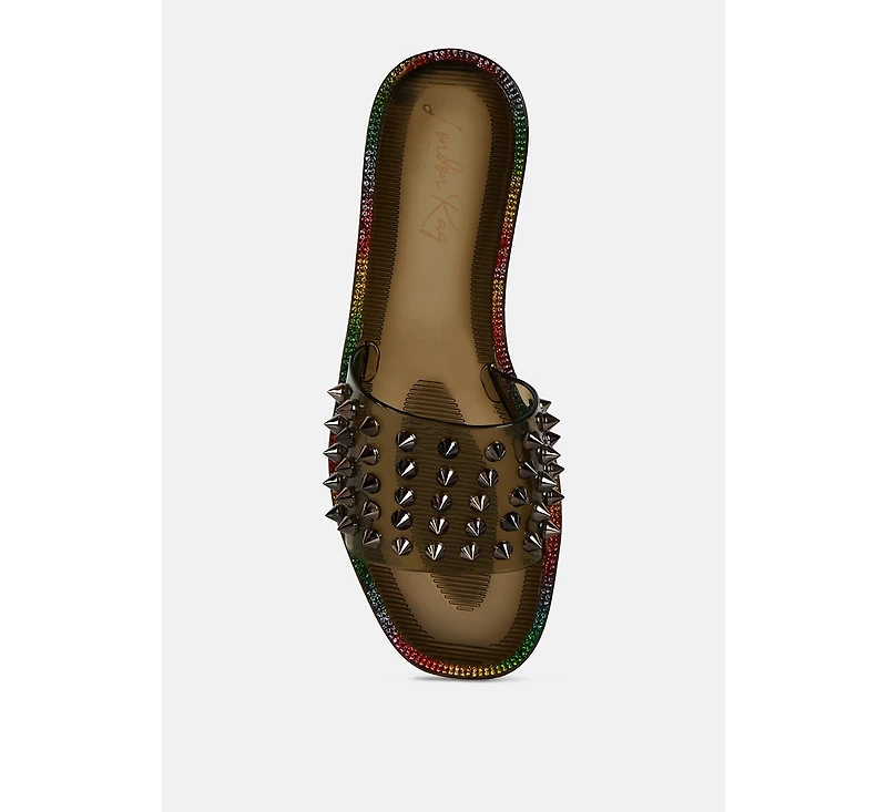 bolly punk stud clear jelly flats