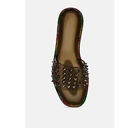 bolly punk stud clear jelly flats