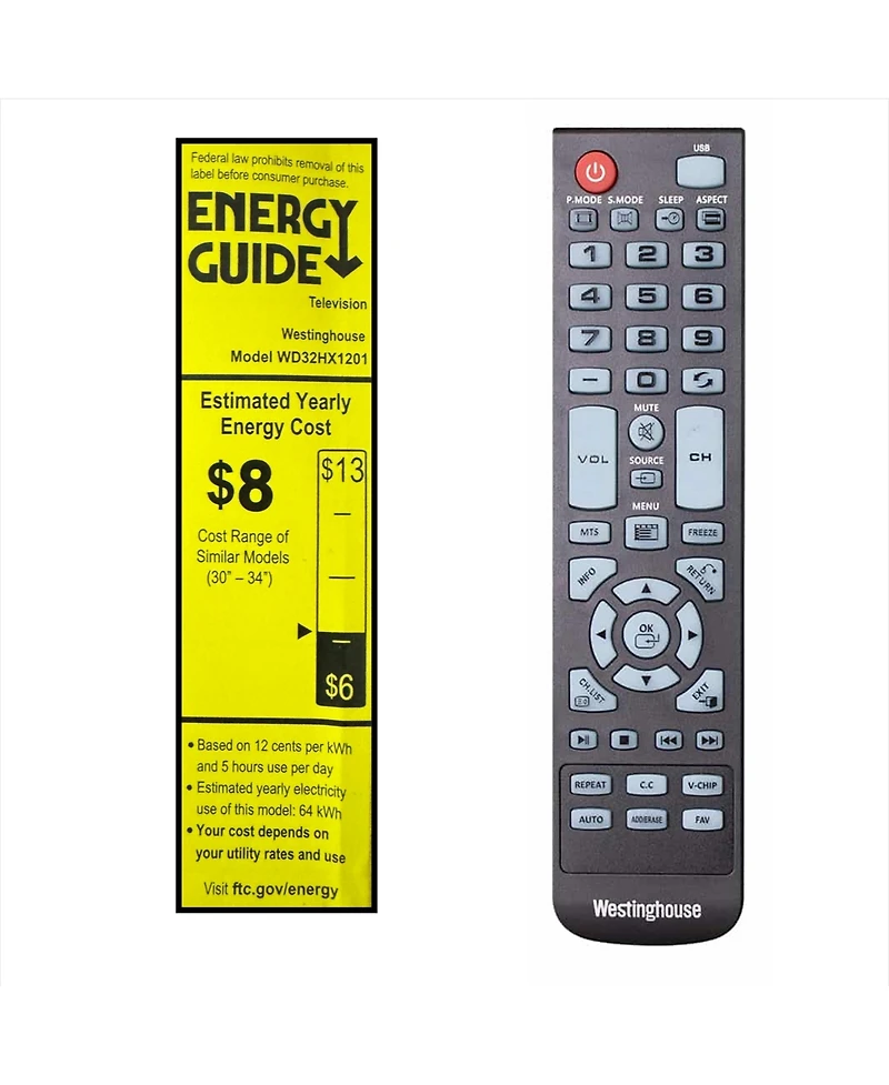 Westinghouse 32" Hd Led Non-Smart Tv – Flat Screen with Hdmi, Usb, Vga & V-Chip Parental Controls, Works with Fire Stick, Roku, Apple Tv