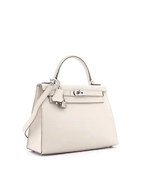 Pre-Owned HERMES Kelly 28 Handbag Light Epsom with Palladium Hardware