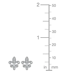 Macy's Diamond Fleurdelis Earrings (1/10 ct. t.w.) in Sterling Silver