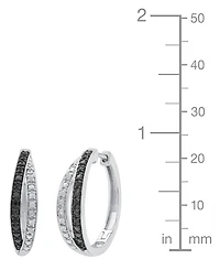 Macy's Diamond Hoop Earrings (1/6 ct. t.w.) in Sterling Silver