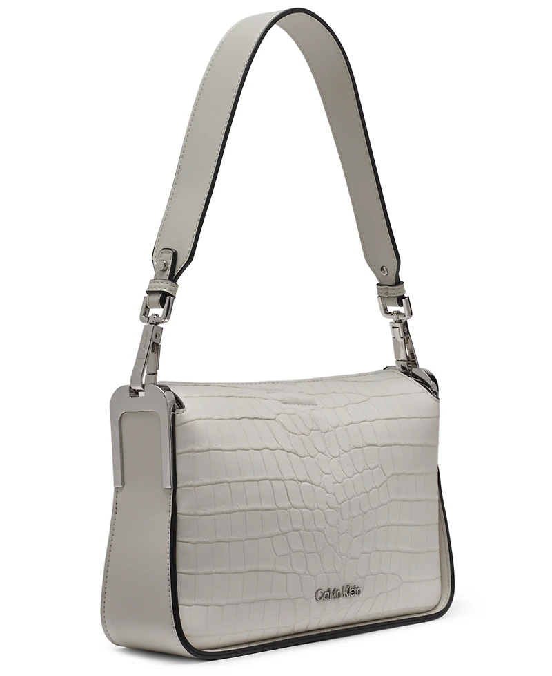 Macy's Fay Sueded Croc Medium Shoulder Bag
