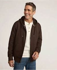 Lands' End Men's Serious Sweats Full Zip High Pile Fleece Hoodie