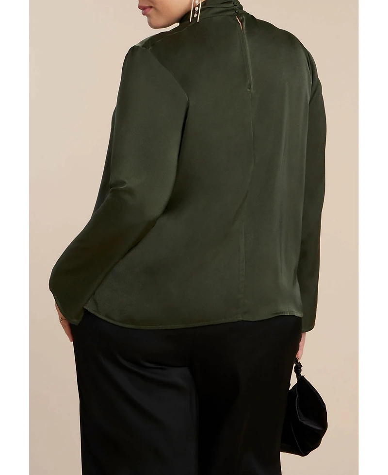 Eloquii Women's High Neck Drape Top