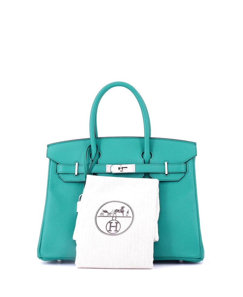Pre-Owned Hermes Birkin Handbag Epsom with Palladium Hardware