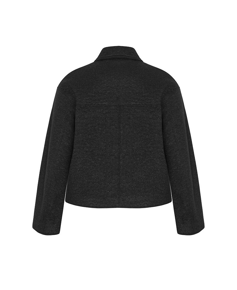 City Chic Women's Boucle Zip Front Jacket
