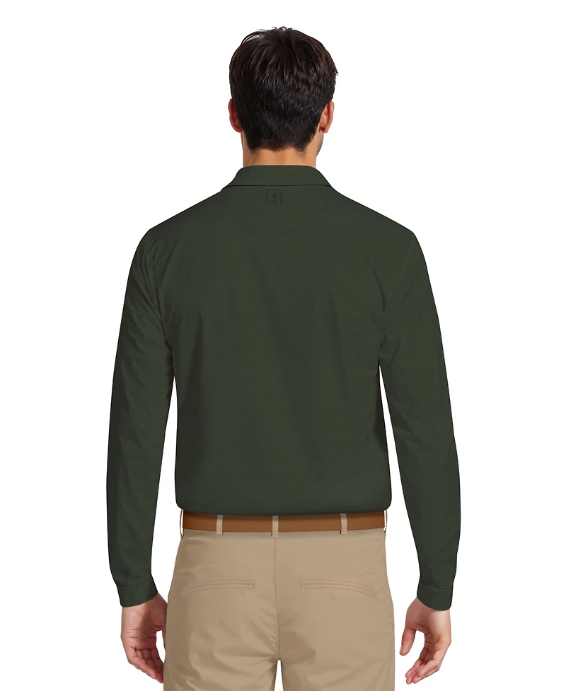 Pga Tour Men's Fine Line Long-Sleeve Polo Shirt