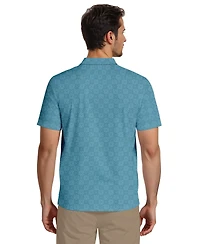 Pga Tour Men's All-Over Batik Geometric Print Short-Sleeve Golf Polo Shirt