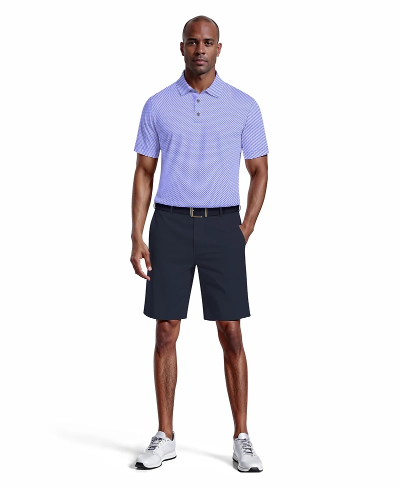 Pga Tour Men's Micro Geometric Print Short-Sleeve Golf Polo Shirt