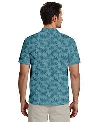 Pga Tour Men's All-Over Geometric Palm Print Short-Sleeve Golf Polo Shirt