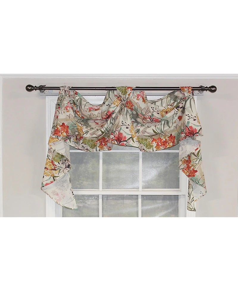 Rlf Home Kira 3-Scoop Victory Swag Multi. 4 Tabs 64"W x 26"L For windows up to 60"W