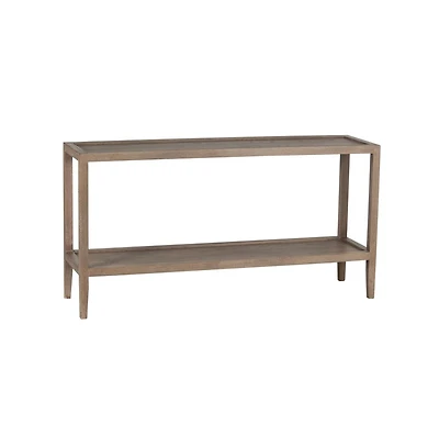 Lowell Solid White Oak Wood Console Table, Brown