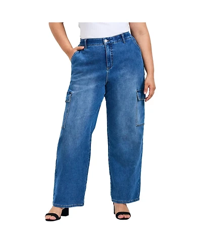 Avenue Women's Cassidy Wide Leg Cargo Jean
