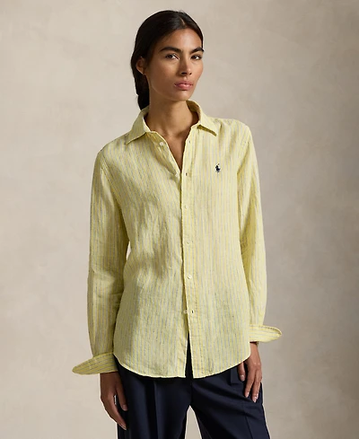 Polo Ralph Lauren Women's Classic Fit Striped Spread Collar Shirt