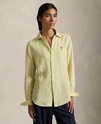 Polo Ralph Lauren Women's Classic Fit Striped Spread Collar Shirt