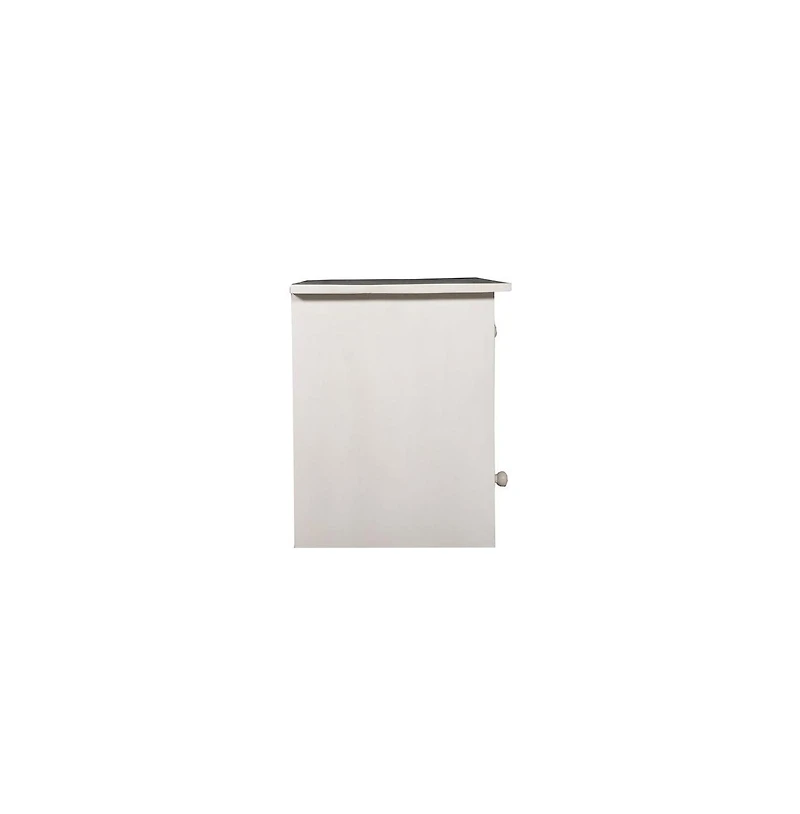 Porter Designs Bali Solid Hand Carved Wood Nightstand, White
