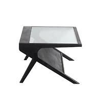 Canberra Solid Mango Wood Coffee Table, Black