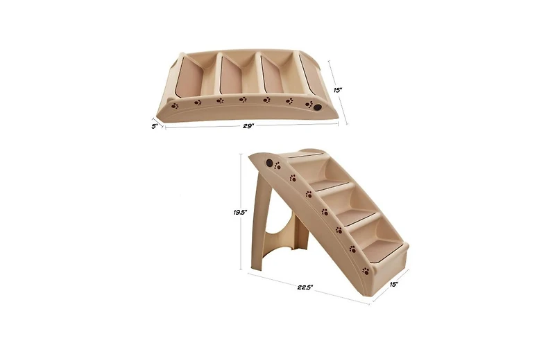 Pet Adobe Foldable 4-Step Nonslip Pet Stairs, Tan