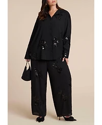 Eloquii Women's Oversized Embellished Top