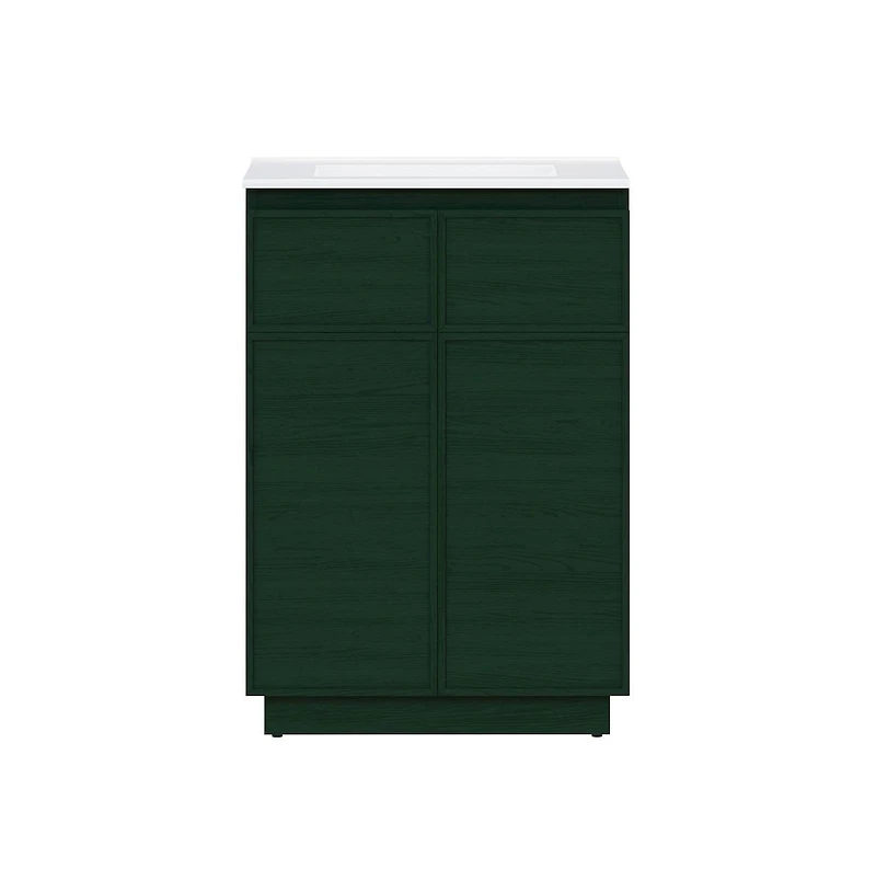 Swiss Madison St. Tropez 24" Freestanding Bathroom Vanity in Green Oak with Sink Top