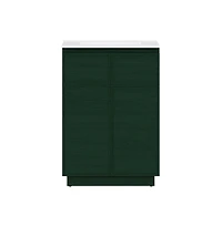 Swiss Madison St. Tropez 24" Freestanding Bathroom Vanity in Green Oak with Sink Top