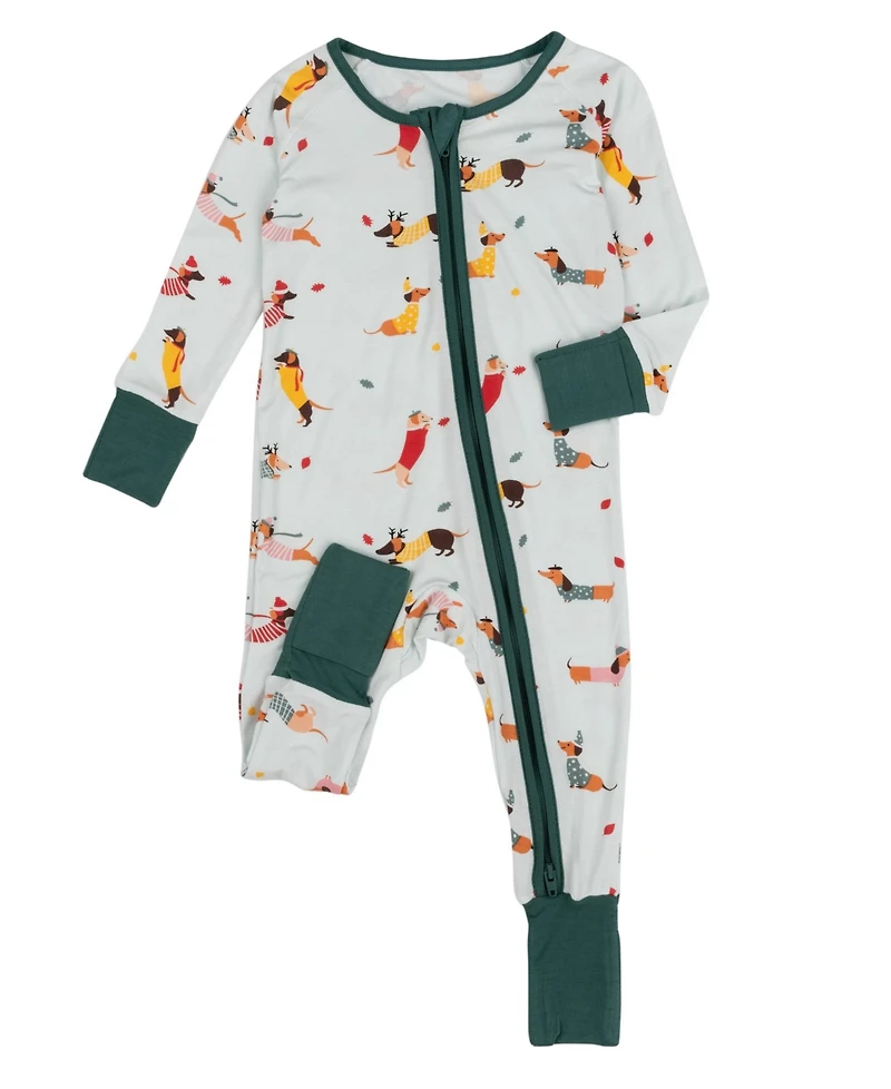 Leveret Toddler Footed Bamboo Pajamas, Pine Tree, Matching Family Christmas Pajamas