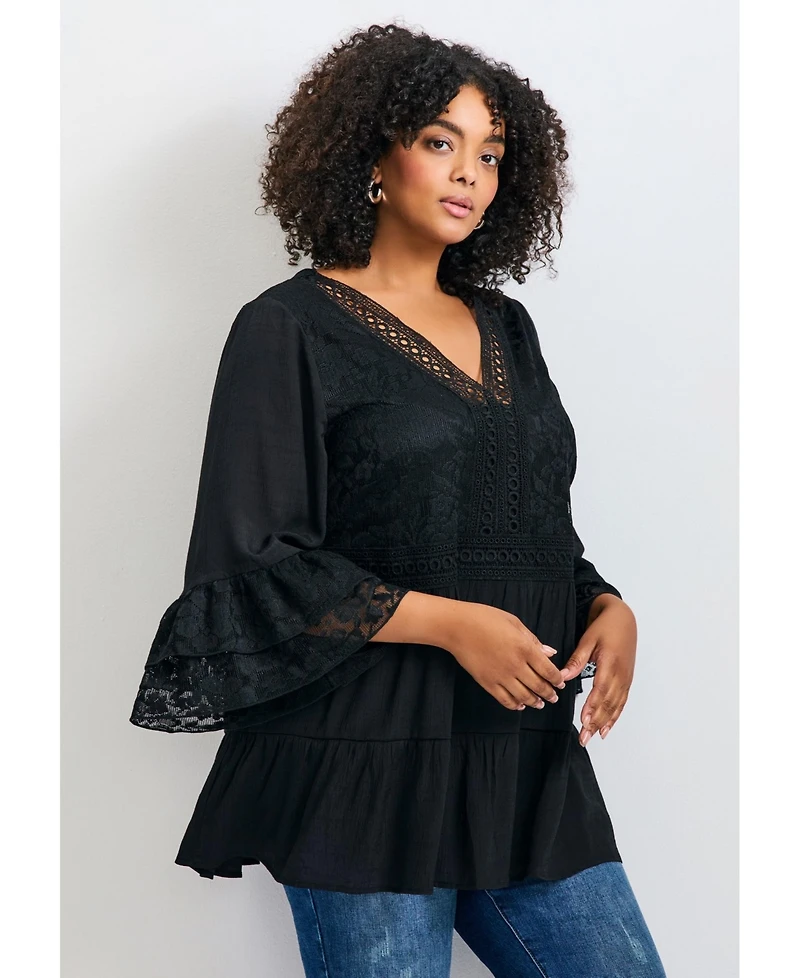 Avenue Women's Wallflower Lace Detail Tunic