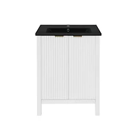Swiss Madison Bastille 24 in. White Bathroom Vanity With Black Ceramic Sink Top