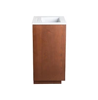 Swiss Madison 24" Freestanding Bathroom Vanity in Brown Oak with 3-Hole Centerset Sink Top