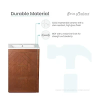 Swiss MadisonDaxton 24" Freestanding Bathroom Vanity in Brown Oak with Sink Top