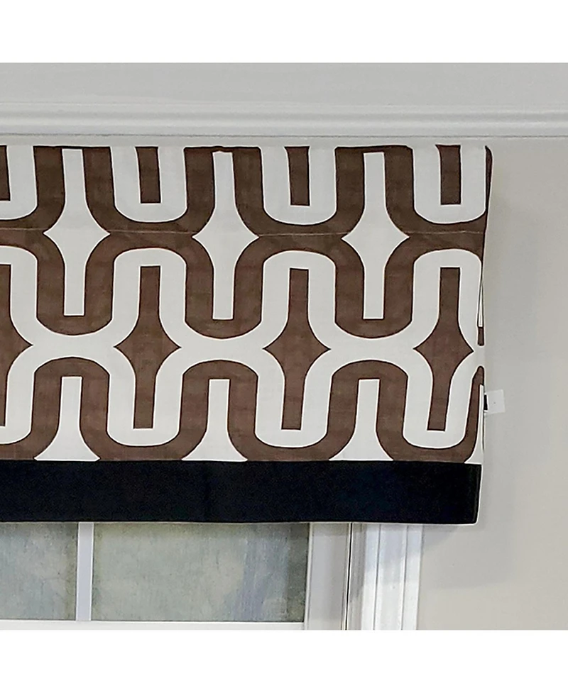 Rlf Home Embrace Banded 100% Cotton with Fully Lined 3" Rod Pocket Valnance for Windows 50" x 15" Brown