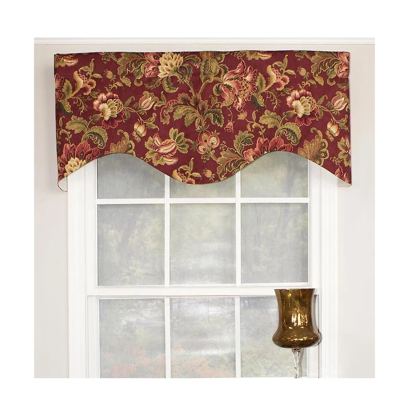 Rlf Home Noblesse Cornice 3" Rod Pocket Valance 50" x 17" Ruby by Rlf Home