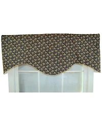 Rlf Home Fenia Cornice 100% Cotton with Fully Lined 3" Rod Pocket Valnance for Windows 50" x 17" Blue