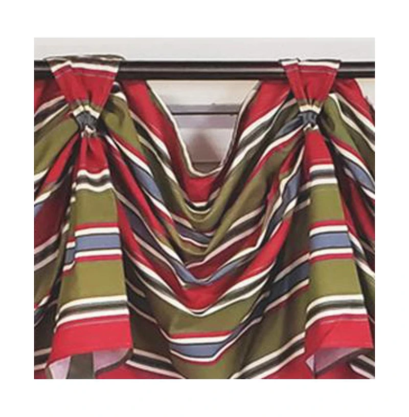 Rlf Home Luxurious Modern Design Nigel Stripe Victory Swag 3-Scoop Window Valance 50" x 25" Multicolor