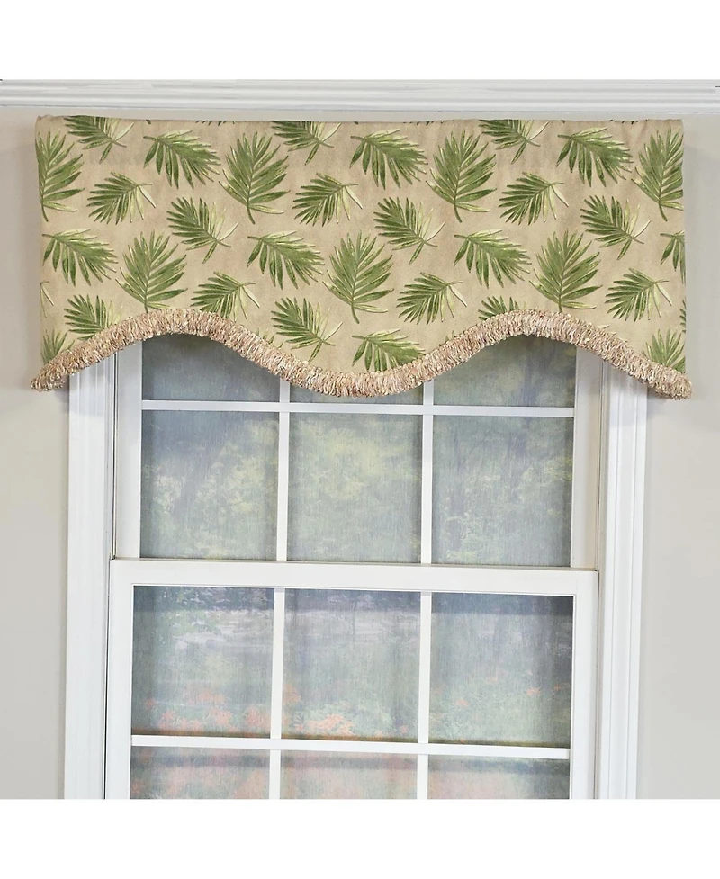 Rlf Home 100% Cotton Hawthorn Cornice With Poly/Cotton Ivory lining Rod Pocket Valance 50" x 17" Taupe