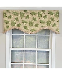 Rlf Home 100% Cotton Hawthorn Cornice With Poly/Cotton Ivory lining Rod Pocket Valance 50" x 17" Taupe