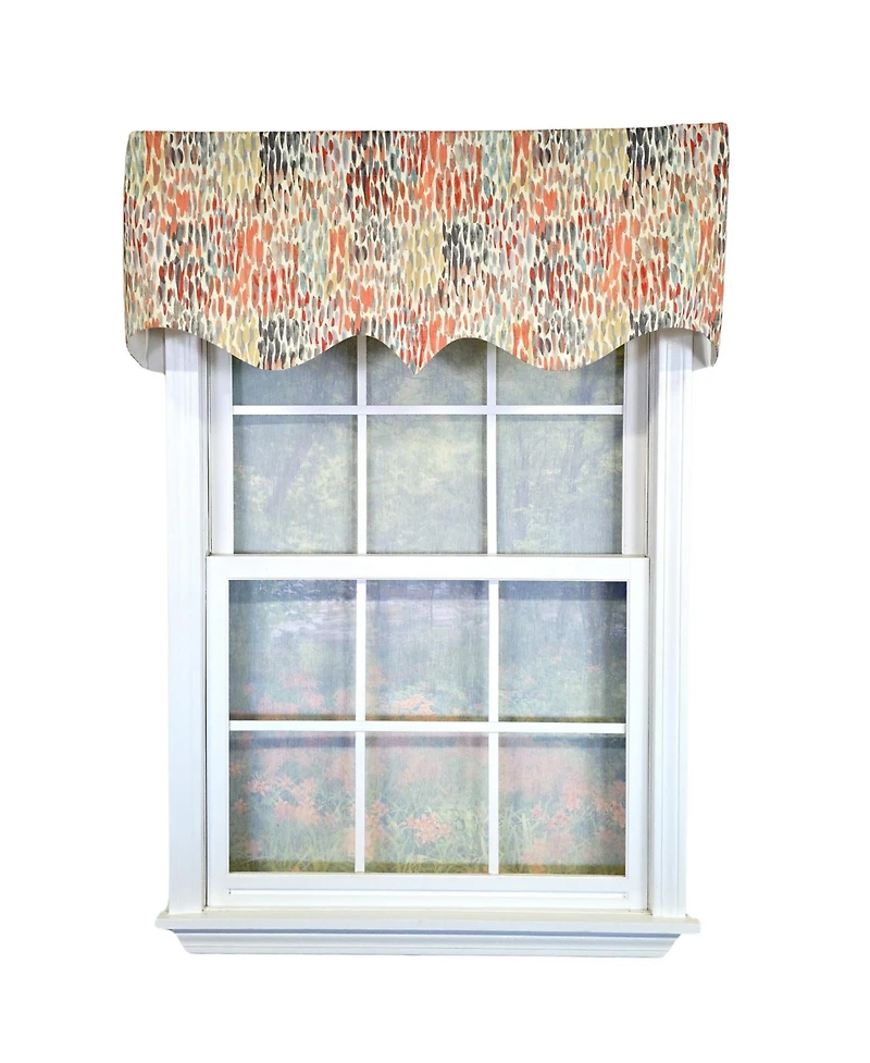 Rlf Home 100% Cotton Dazzle Regal With Poly/Cotton Ivory lining Rod Pocket Valance 50" x 17" Gray