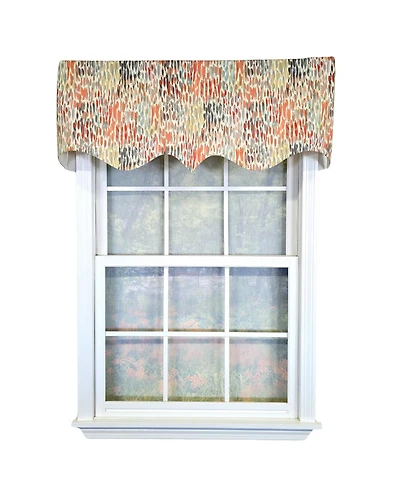 Rlf Home 100% Cotton Dazzle Regal With Poly/Cotton Ivory lining Rod Pocket Valance 50" x 17" Gray