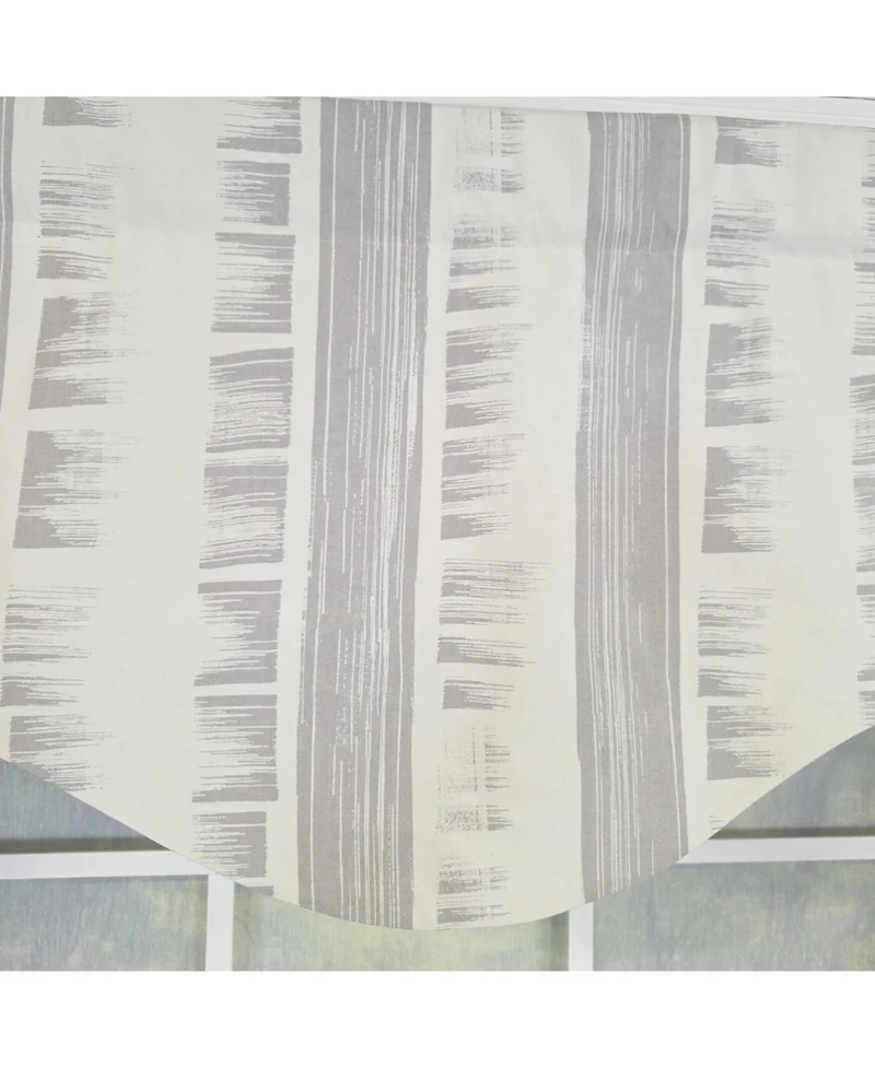 Rlf Home 100% Cotton Jaspeado Cornice With Poly/Cotton Ivory lining Rod Pocket Valance 50" x 17" Gray