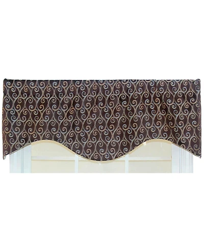 Rlf Home Twine Cornice 100% Cotton with Fully Lined 3" Rod Pocket Valnance for Windows 50" x 17" Cocoa