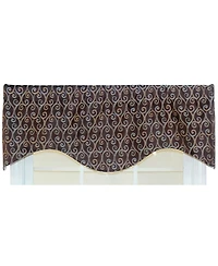Rlf Home Twine Cornice 100% Cotton with Fully Lined 3" Rod Pocket Valnance for Windows 50" x 17" Cocoa
