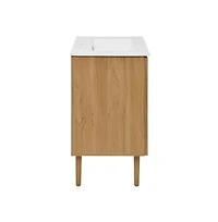 Swiss Madison 24" Freestanding Bathroom Vanity in Golden Oak with 3-Hole Centerset Sink Top