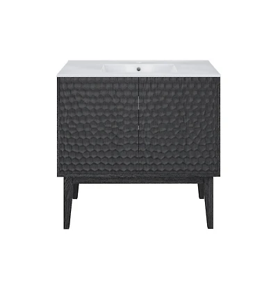 Swiss MadisonBosse 36" Freestanding Bathroom Vanity in Black Oak with Sink Top