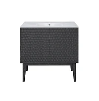 Swiss MadisonBosse 36" Freestanding Bathroom Vanity in Black Oak with Sink Top