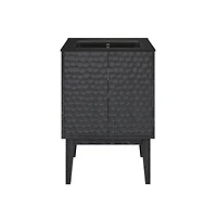 Swiss MadisonBosse 24" Freestanding Bathroom Vanity in Black Oak with Black Sink Top